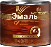 "Радуга" Эмаль для пола алк-урет. св. орех 0,9 кг