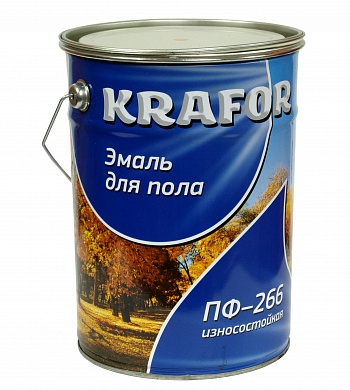 Эмаль ПФ-266 жел-коричневая 6 кг КРАФОР