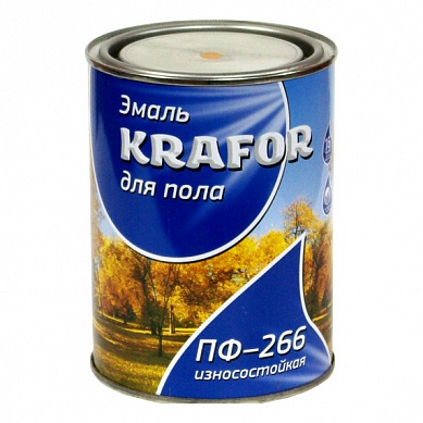 Эмаль ПФ-266 жел-коричневая 0,9 кг КРАФОР